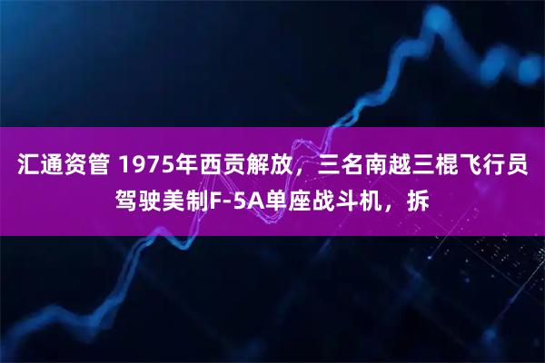 汇通资管 1975年西贡解放，三名南越三棍飞行员驾驶美制F‑5A单座战斗机，拆